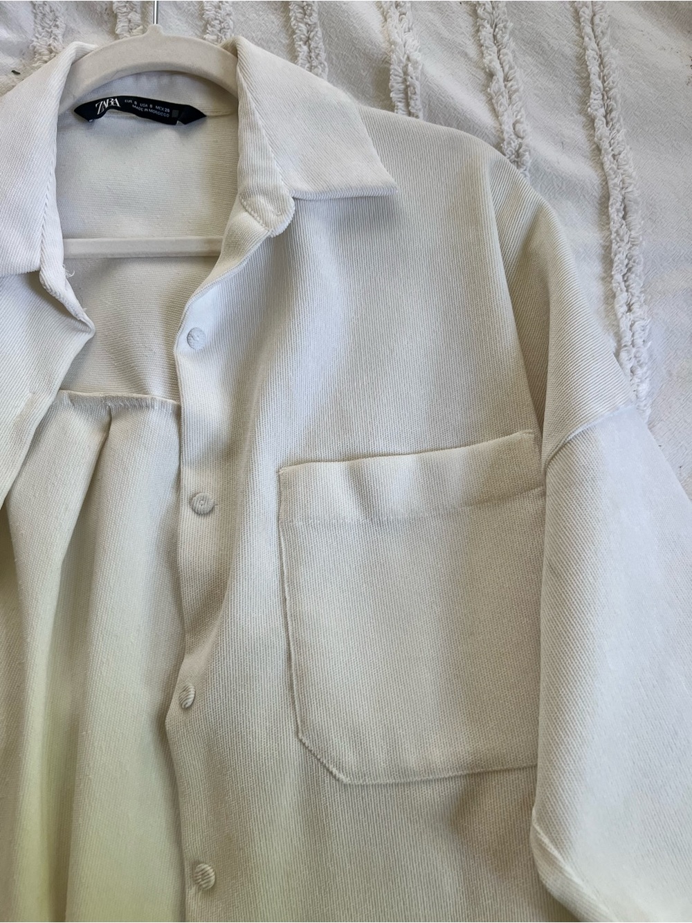 Zara Cream Oversized Button-Up Blouse